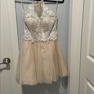 Elegant Lace Halter Dress